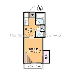 クリーンコーポ 1Kの間取図画像