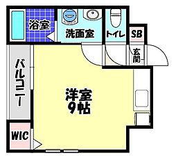 ステラウッドフルイチ 1Kの間取図画像