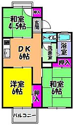 ハイツ藤沢台 3DKの間取図画像