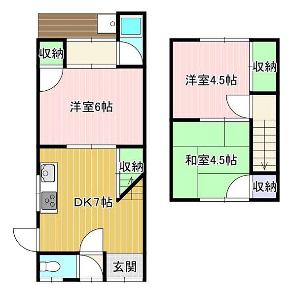 貸家　一文橋二丁目3-11 ｜京都府長岡京市一文橋２丁目(賃貸一戸建3DK・--・50.30㎡)の写真 その2