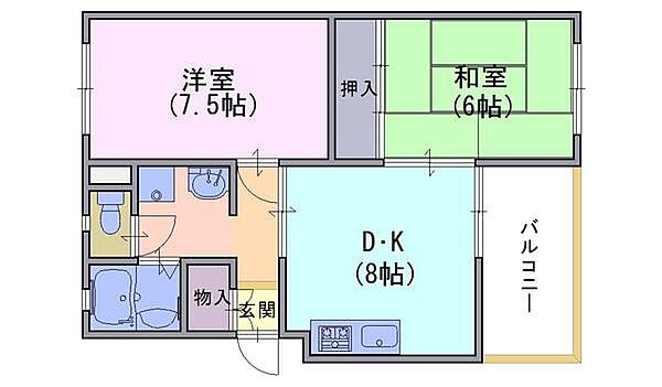 アルカサール幸 105｜京都府長岡京市野添２丁目(賃貸マンション2LDK・1階・52.51㎡)の写真 その2