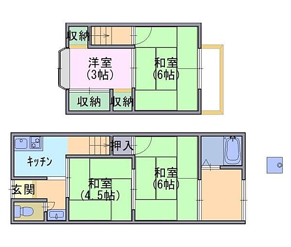 貸家　滝ノ町一丁目12-14 ｜京都府長岡京市滝ノ町１丁目(賃貸一戸建4K・--・48.21㎡)の写真 その2