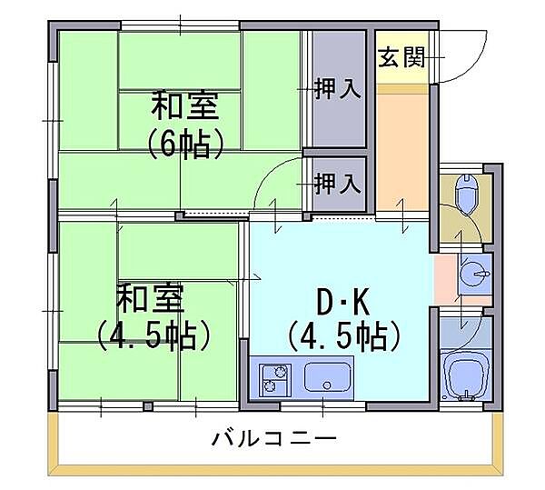 ロハス長岡京 2A｜京都府長岡京市開田３丁目(賃貸マンション2DK・2階・32.50㎡)の写真 その2