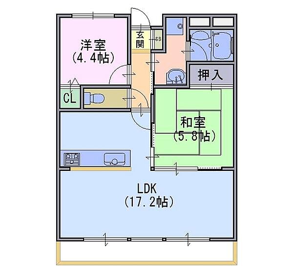 ルミエール・ウエスト 305｜京都府長岡京市友岡川原(賃貸マンション2LDK・3階・60.87㎡)の写真 その2