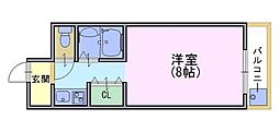 ウェストヒルズ 1Kの間取図画像