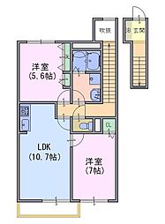 Sun-Silk 2LDKの間取図画像