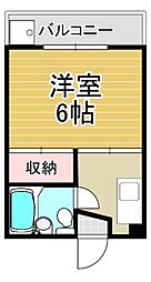 カサ・グランデ 1Kの間取図画像