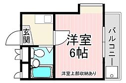 ルネサンス 1Kの間取図画像