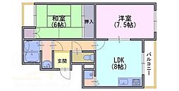 ベル・エトワール 2DKの間取図画像