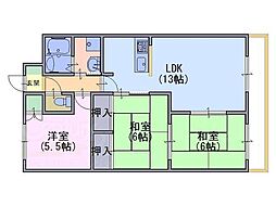 エスペランス 3LDKの間取図画像