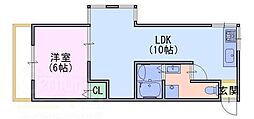 リエス洛西口 1LDKの間取図画像