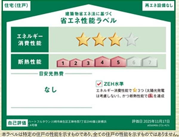省エネ性能ラベルを拡大表示