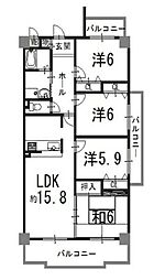 グローバル草津団地壱番館 4LDKの間取図画像