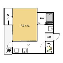 長島ハイツ 1Kの間取図画像