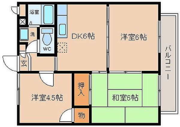 センチュリーハイツ ｜大阪府堺市西区鳳南町２丁(賃貸マンション3DK・2階・48.00㎡)の写真 その2