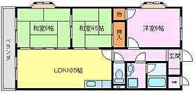 グランデージ上野芝  ｜ 大阪府堺市北区東上野芝町２丁（賃貸マンション3LDK・2階・68.04㎡） その2