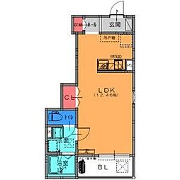 Fstyle西取石4号館 ワンルームの間取図画像