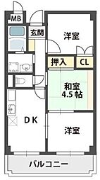 リヴェールド和泉 3DKの間取図画像