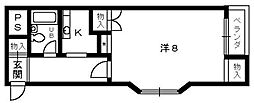 トミーフラット 1Kの間取図画像