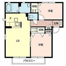 ダイケン浜寺南町I棟 2LDKの間取図画像
