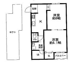 グランビア富木駅前 2Kの間取図画像
