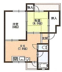 ISE伊勢住宅綾園7605 2DKの間取図画像