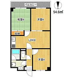 セラヴィ津久野 3LDKの間取図画像