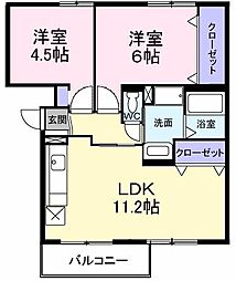 フェロービレッジ 2LDKの間取図画像