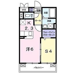 サザンウィング 1SKの間取図画像