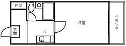 コートハウスヨーク 1Kの間取図画像