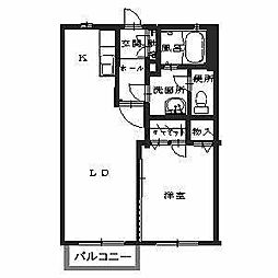スカイハウス 1LDKの間取図画像