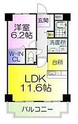 レジデンスコトン 1LDKの間取図画像