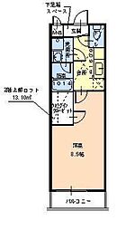 モンサント旭町 1Kの間取図画像
