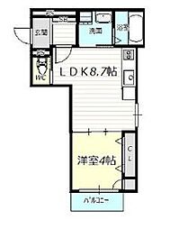 コティ諏訪ノ森 1LDKの間取図画像