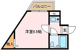 絢野壱番館 1Kの間取図画像