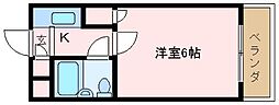 プレシャスアルモニ 1Kの間取図画像