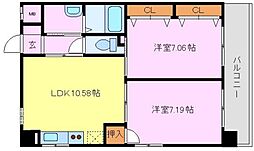 ハイツサッカラ 2DKの間取図画像
