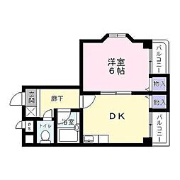 パレロイヤル堺 1DKの間取図画像