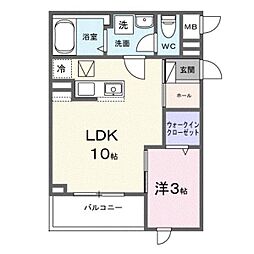 仮称東羽衣6丁目アパート 1LDKの間取図画像