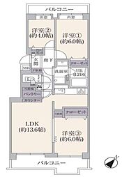 パークシティ本牧H棟 3LDKの間取図画像