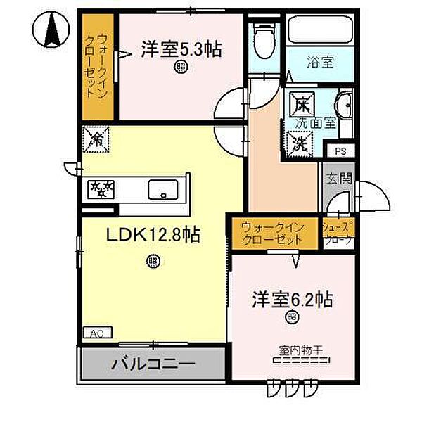 大阪府堺市西区鳳北町２丁(賃貸アパート2LDK・2階・59.64㎡)の写真 その2