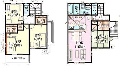 間取り：WIC2ヵ所付きの4LDK！