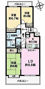 間取り:南西向きで陽当たり良好! 間取り:南西向きで陽当たり良好!