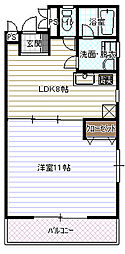 コスモ・トベ 1DKの間取図画像