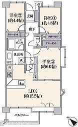 カルナーザ川崎 3LDKの間取図画像