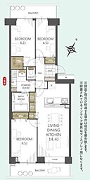 パークシティ白岡C棟 3LDKの間取図画像