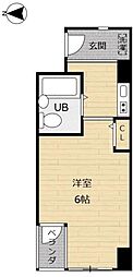セザール金山 1Kの間取図画像