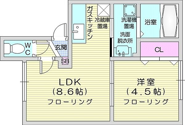 北海道札幌市東区北四十条東10丁目(賃貸アパート1LDK・3階・28.98㎡)の写真 その2