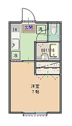 コーポサクセスA 1Kの間取図画像