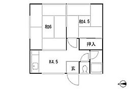 フラット井上 2Kの間取図画像
